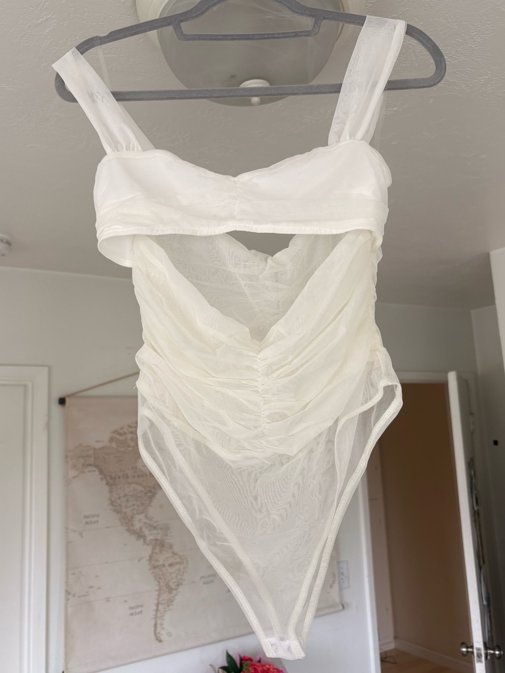 NEW Kalmia Bodysuit white sheer